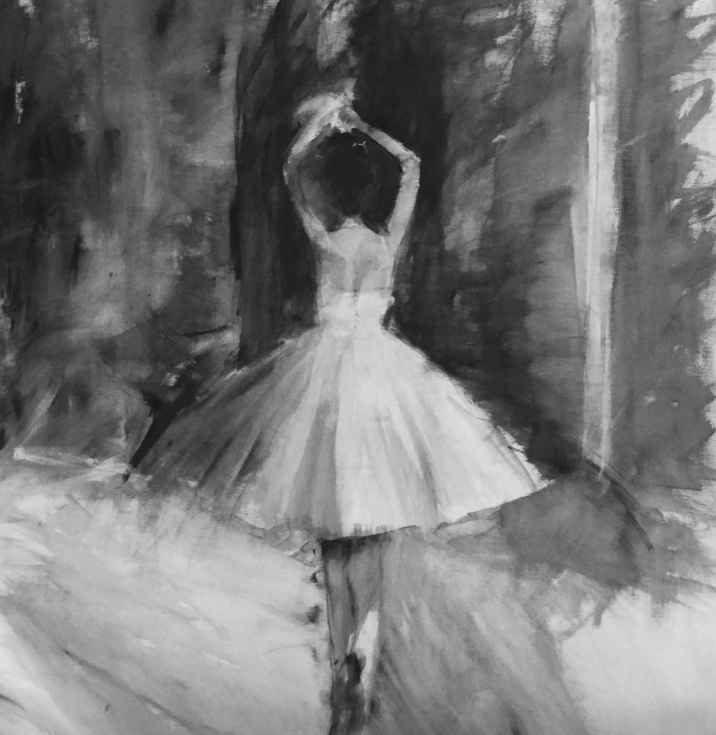 Ballerina i svartvitt